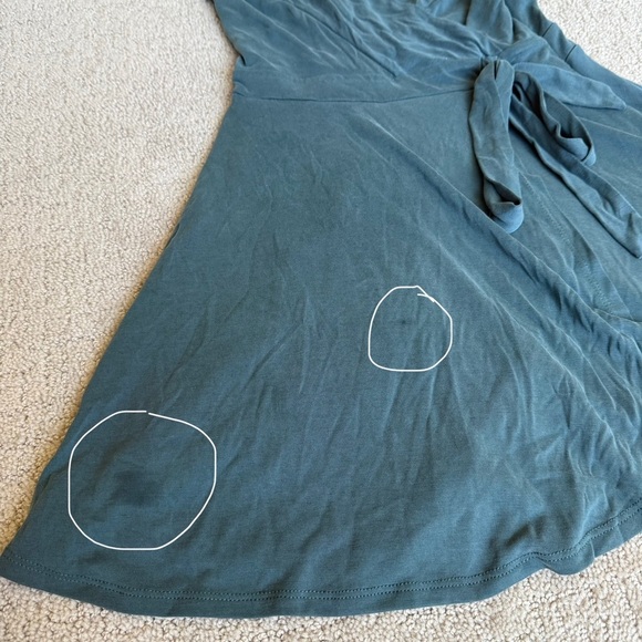 Kimchi Blue Teal Skorted Wrap Dress - Picture 6 of 7